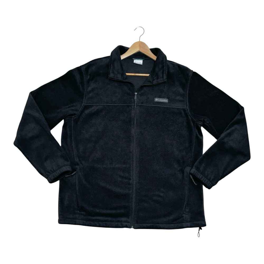 Men’s Columbia Fleece Full Zip Jacket in Black Size XL TALL
